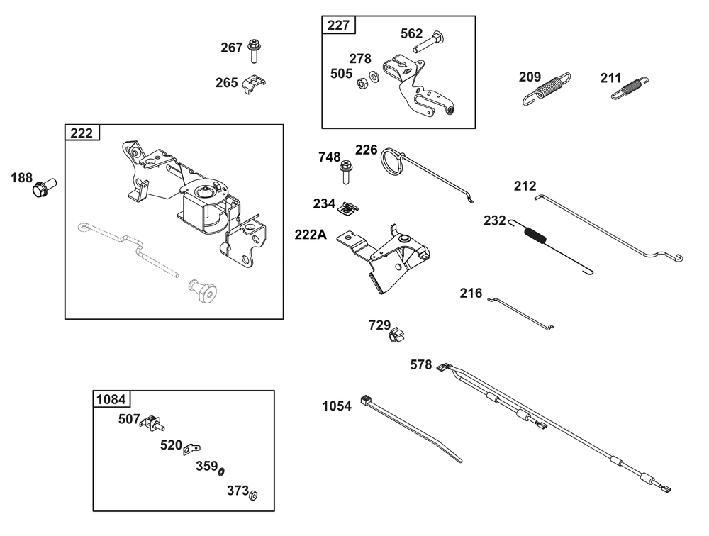 Controls Group Diagram and Parts List for 356447-3540-G1 200000 - 399999 Briggs and Stratton Engine
